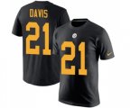 Pittsburgh Steelers #21 Sean Davis Black Rush Pride Name & Number T-Shirt