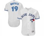 Toronto Blue Jays #19 Jose Bautista White Home Flex Base Authentic Collection Baseball Jersey