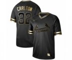 St. Louis Cardinals #32 Steve Carlton Authentic Black Gold Fashion Baseball Jersey