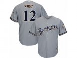 Milwaukee Brewers #12 Stephen Vogt Replica Grey Road Cool Base MLB Jersey