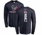 Houston Texans #65 Greg Mancz Navy Blue Backer Long Sleeve T-Shirt