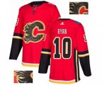 Calgary Flames #10 Derek Ryan Authentic Red Fashion Gold Hockey Jersey