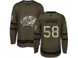 Columbus Blue Jackets #58 David Savard Green Salute to Service Stitched NHL Jersey