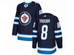 Winnipeg Jets #8 Jacob Trouba Navy Blue Home Authentic Stitched NHL Jersey