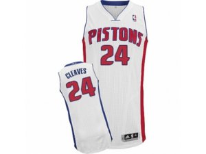 Detroit Pistons #24 Mateen Cleaves Authentic White Home NBA Jersey