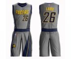 Indiana Pacers #26 Jeremy Lamb Authentic Gray Basketball Suit Jersey - City Edition