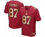 New York Giants #87 Sterling Shepard Elite Red Gold Alternate Football Jersey