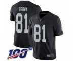 Oakland Raiders #81 Tim Brown Black Team Color Vapor Untouchable Limited Player 100th Season Football Jersey