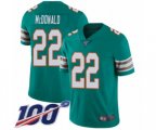 Miami Dolphins #22 T.J. McDonald Aqua Green Alternate Vapor Untouchable Limited Player 100th Season Football Jersey