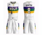 New Orleans Pelicans #8 Jahlil Okafor Swingman White Basketball Suit Jersey - City Edition