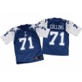 Dallas Cowboys #71 La'el Collins Elite Navy White Throwback NFL Jersey