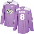 Nashville Predators #8 Kyle Turris Authentic Purple Fights Cancer Practice NHL Jersey