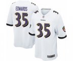 Baltimore Ravens #35 Gus Edwards Game White Football Jersey