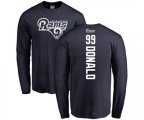Los Angeles Rams #99 Aaron Donald Navy Blue Backer Long Sleeve T-Shirt