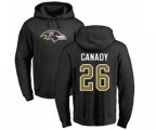 Baltimore Ravens #26 Maurice Canady Black Name & Number Logo Pullover Hoodie
