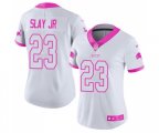 Women Detroit Lions #23 Darius Slay Jr Limited White Pink Rush Fashion Football Jersey