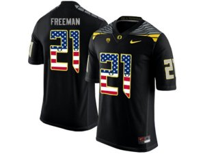 2016 US Flag Fashion Men\'s Oregon Ducks Royce Freeman #21 College Football Limited Jersey - Black