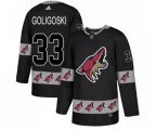 Arizona Coyotes #33 Alex Goligoski Authentic Black Team Logo Fashion Hockey Jersey