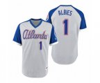 Atlanta Braves #1 Ozzie Albies Gray Royal 1979 Turn Back the Clock Authentic Jersey