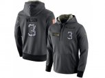 Seattle Seahawks #3 Russell Wilson Stitched Black Anthracite Salute to Service Player Performance Hoodie