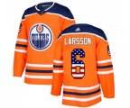 Edmonton Oilers #6 Adam Larsson Authentic Orange USA Flag Fashion NHL Jersey