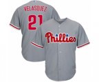 Philadelphia Phillies Vince Velasquez Replica Grey Road Cool Base Baseball Player Jersey