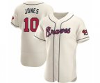 Atlanta Braves #10 Chipper Jones Cream Authentic Alternate Jersey