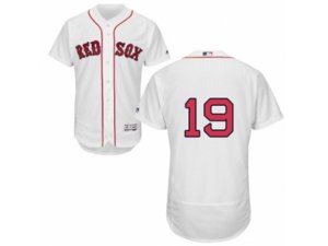 Boston Red Sox #19 Jackie Bradley Jr White Flexbase Authentic Collection MLB Jersey