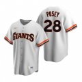 Nike San Francisco Giants #28 Buster Posey White Cooperstown Collection Home Stitched Baseball Jersey