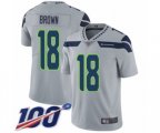 Seattle Seahawks #18 Jaron Brown Grey Alternate Vapor Untouchable Limited Player 100th Season Football Jersey