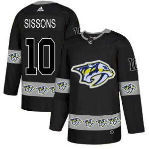 Nashville Predators #10 Colton Sissons Authentic Black Team Logo Fashion NHL Jersey