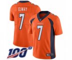 Denver Broncos #7 John Elway Orange Team Color Vapor Untouchable Limited Player 100th Season Football Jersey