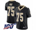 New Orleans Saints #75 Andrus Peat Black Team Color Vapor Untouchable Limited Player 100th Season Football Jersey