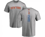 New York Knicks #3 John Starks Ash Backer T-Shirt