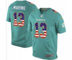 Miami Dolphins #13 Dan Marino Elite Aqua Green Home USA Flag Fashion Football Jersey