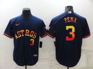 Houston Astros #3 Jeremy Pena Number Navy Blue Rainbow Stitched MLB Cool Base Nike Jersey