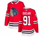 Chicago Blackhawks #91 Anthony Duclair Authentic Red Fashion Gold NHL Jersey