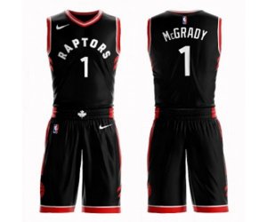 Toronto Raptors #1 Tracy Mcgrady Swingman Black Basketball Suit Jersey Statement Edition