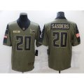 Detroit Lions #20 Barry Sanders Nike Olive 2021 Salute To Service Limited Player Jersey