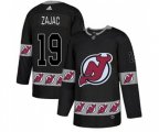 New Jersey Devils #19 Travis Zajac Authentic Black Team Logo Fashion Hockey Jersey