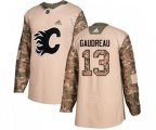 Calgary Flames #13 Johnny Gaudreau Authentic Camo Veterans Day Practice Hockey Jersey