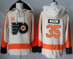 Philadelphia Flyers #35 Steve Mason Cream Sawyer Hooded Sweatshirt Stitched NHL Jersey