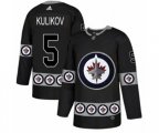 Winnipeg Jets #5 Dmitry Kulikov Authentic Black Team Logo Fashion NHL Jersey