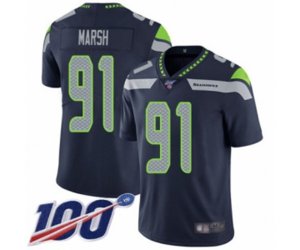 Seattle Seahawks #91 Cassius Marsh Navy Blue Team Color Vapor Untouchable Limited Player 100th Season Football Jersey