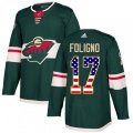 Minnesota Wild #17 Marcus Foligno Authentic Green USA Flag Fashion NHL Jersey