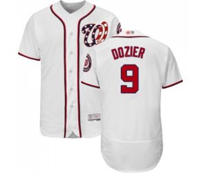 Washington Nationals #9 Brian Dozier White Home Flex Base Authentic Collection Baseball Jersey