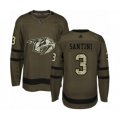 Nashville Predators #3 Steven Santini Authentic Green Salute to Service Hockey Jersey