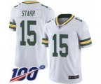 Green Bay Packers #15 Bart Starr White Vapor Untouchable Limited Player 100th Season Football Jersey