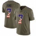 Oakland Raiders #7 Marquette King Limited Olive USA Flag 2017 Salute to Service NFL Jersey