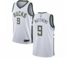 Milwaukee Bucks #9 Wesley Matthews Authentic White Basketball Jersey - Association Edition